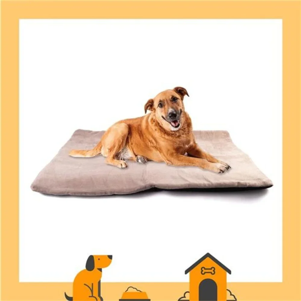 Dog Mat - 17.7 x 23.6 in Fluffy Padded Dog Blanket w/Insulation, Gray